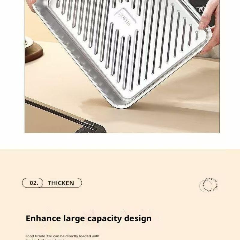 2/3/4/5 шт. Контейнер для еды из нержавеющей стали с крышкой, большой вместимости, для хранения продуктов, коробка для сохранения свежести, поднос