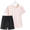 Комплект из ледяного шелка Женский летний тонкий для бега, спорта, отдыха, дышащий, быстросохнущий, шорты, свободный женский комплект из двух предметов