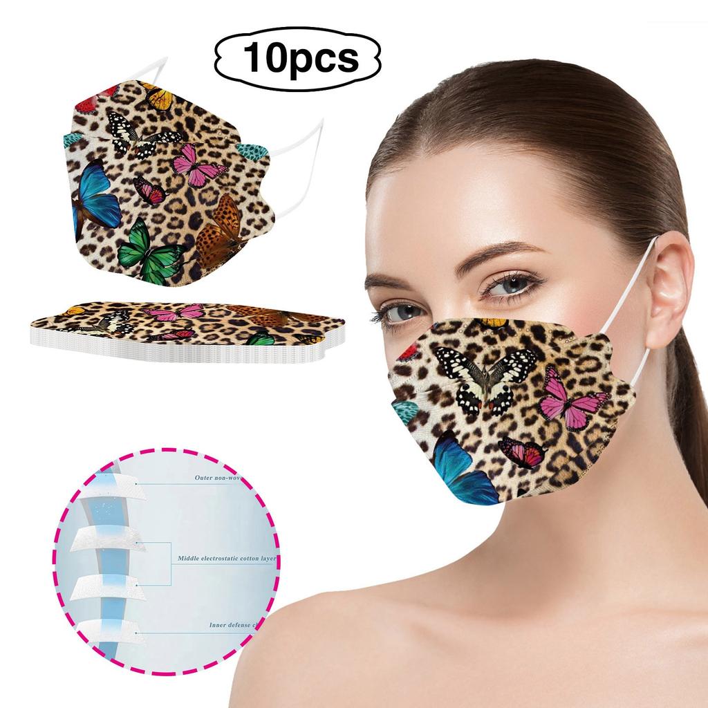 Взрослая леопардовая бабочка с принтом на открытом воздухе профилактическая маска для лица 