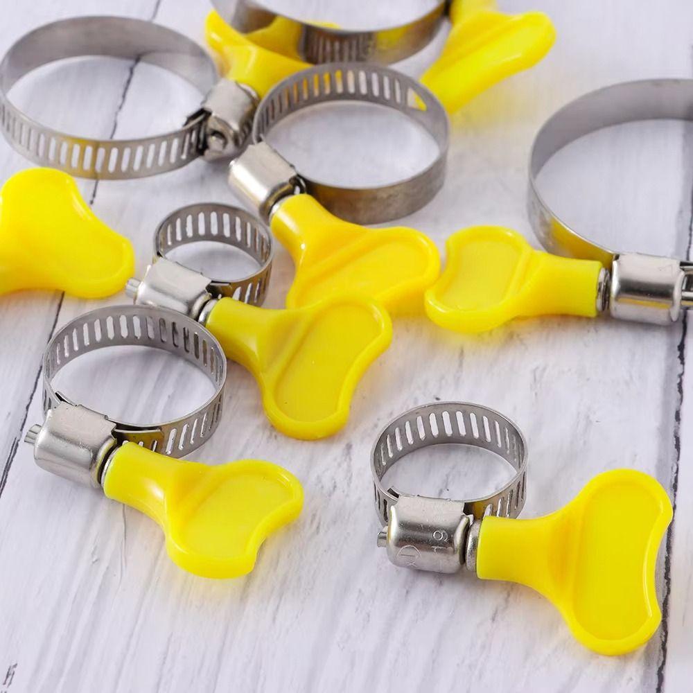 10 Pcs Powerful Fastener Stainless Steel Hose Clamp Adjustable Sealing Clamps Hose Clamp Gas Tube