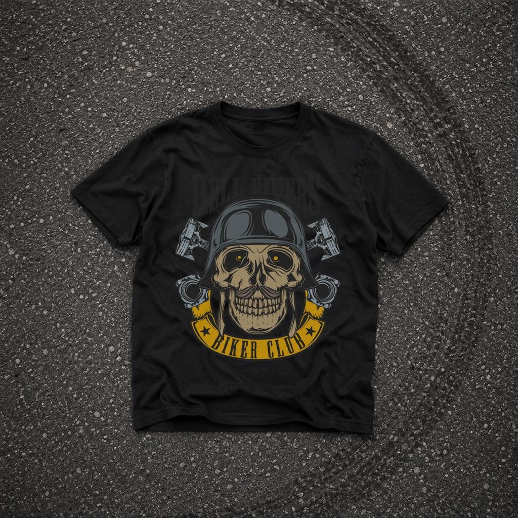 Men's Motorcycle T-shirt Moto 100% Cotton Black M