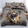 Tiger rose quilt set three-piece 3D digital printing animal kit bedding