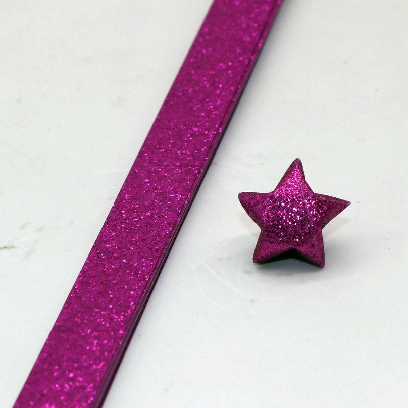 Glitter Origami Wishing Stars: Handmade Five-Pointed Colored Paper for Star Folding with Optional Colors