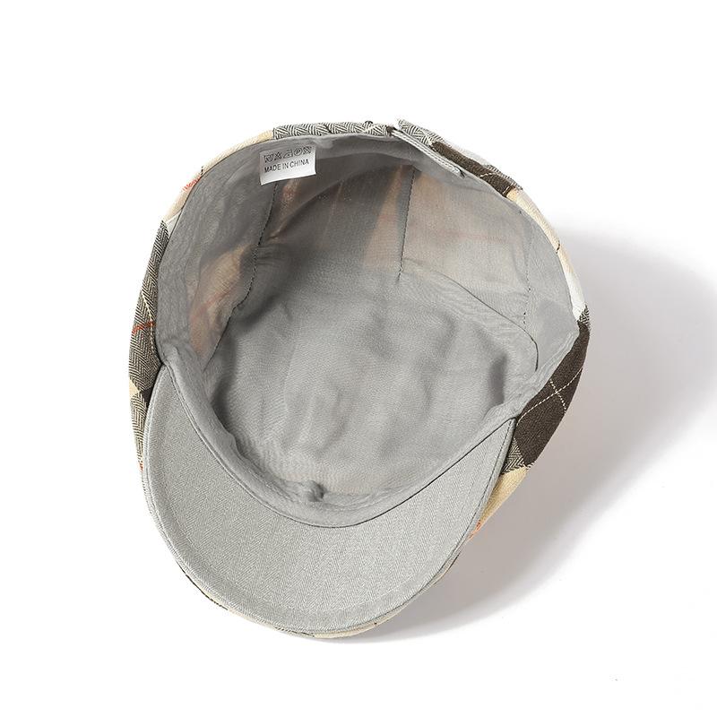 Тонкая секция клетчатой шапочки с язычком утки Ms. Дышащий берет Англии Летняя клетчатая кепка Форвард Мужская шляпа