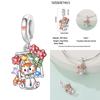 100% Copper Cute Little Bear Butterfly Flamingo Charms Beads Rose Princess Pendants Fit Diy Bracelets Jewelry Gifts