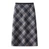 Women's Plaid Wool Midi Skirt with Back Slit - 2024 Autumn/Winter Bodycon Style