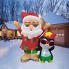 Рождественские украшения Гавайи Санта Пингвин 1,8 м / 6 футов Надувные игрушки Встроенные светодиодные огни Модель Вечеринка Рождество Праздничный декор Украшения