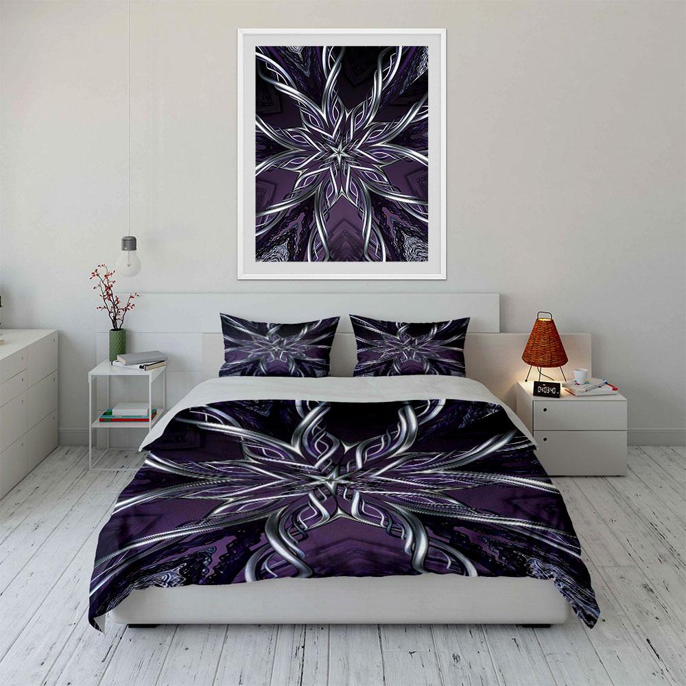 Metallic floral geometric star. Bedding sets Duvet cover sets Duvet covers Pillowcases(1 * Duvet Cover 2 * Pillowcases without duvet insert)