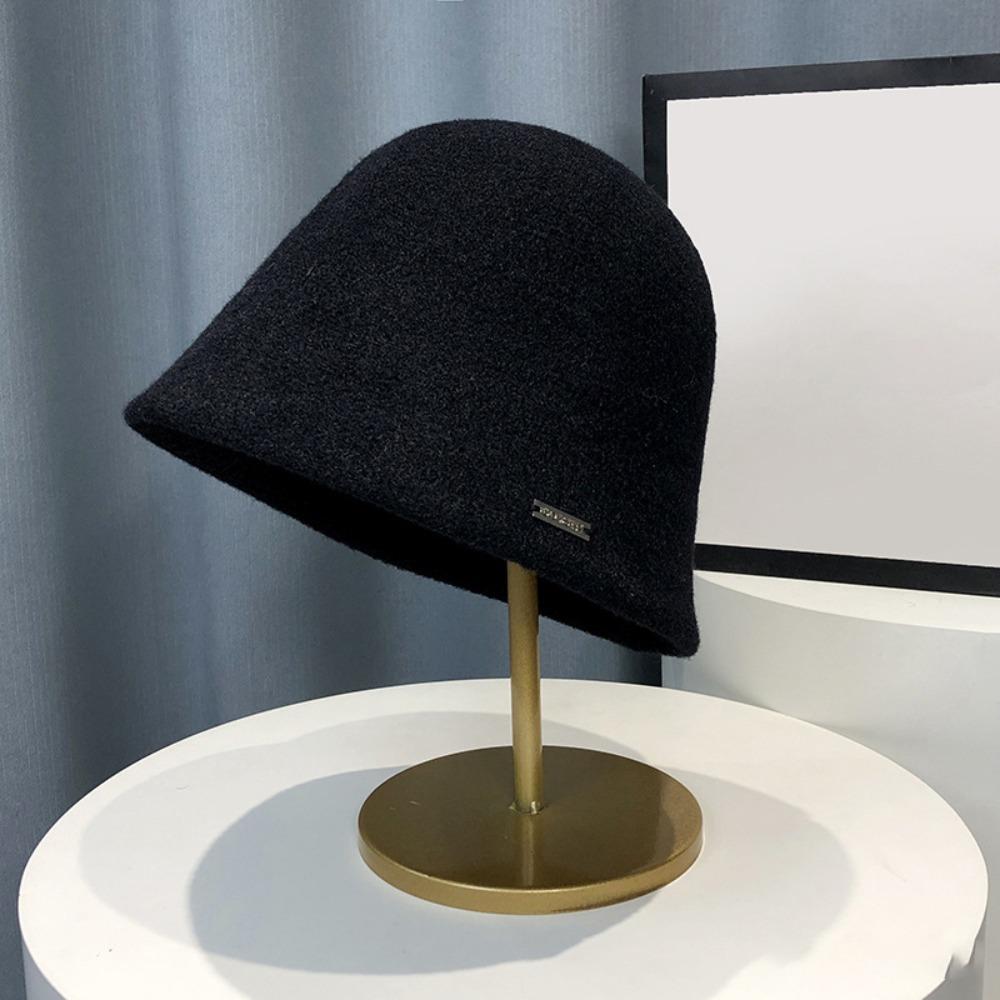 Однотонная шерстяная шляпа-ведро плюшевая шляпа-ведро ретро шляпа рыбака женская