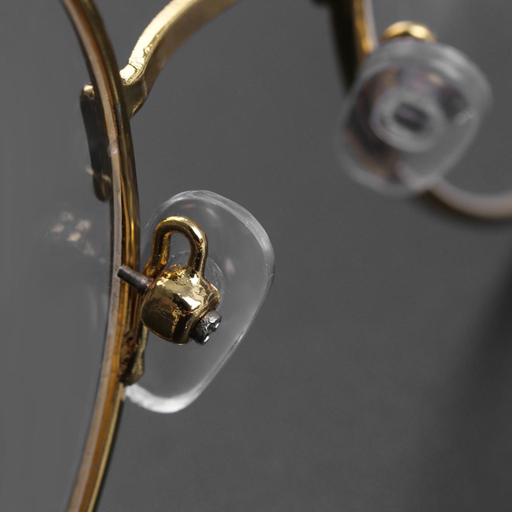 Набор для ремонта очков Мягкие силиконовые носоупоры с воздушной камерой Винты для очков Набор микро-отверток Серебристый