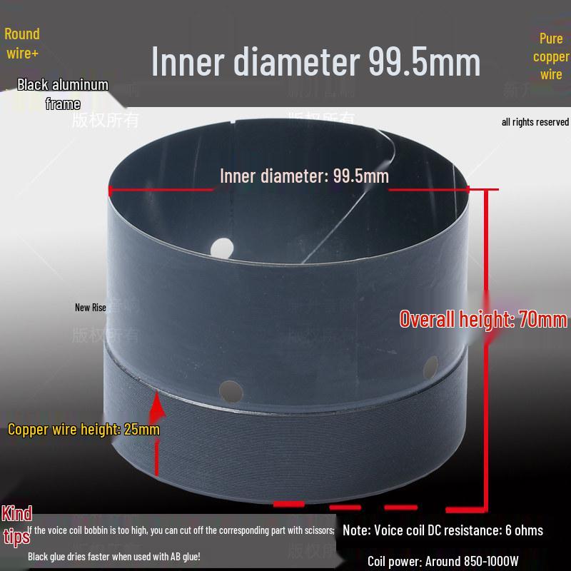 Bass Voice Coil Repair Kit: Round Wire 65.5/75.5/99.5mm, 100 Core, 12/15 Inch Speaker Parts