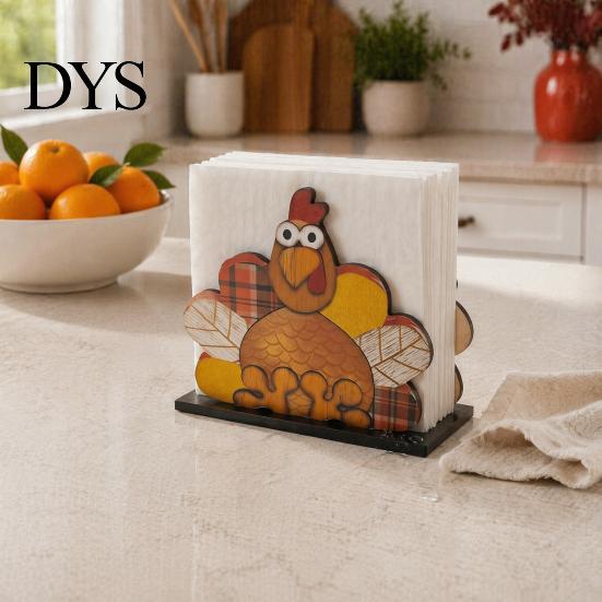 Декоративный держатель для салфеток на стол, Thanksgiving, из массива дерева, для осеннего урожая, гном, пугало, индейка, диспенсер, водонепроницаемый