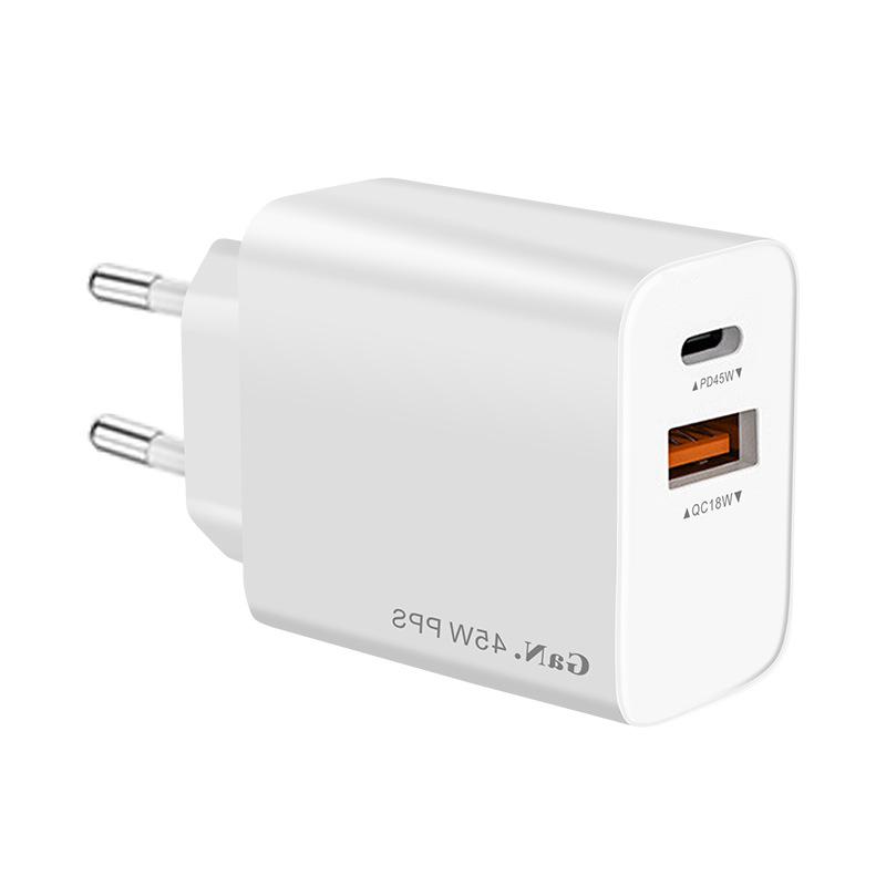 45W European Standard Charger Is Suitable for Samsung S22s21s20note10 Apple 15 Fast Charging Ac Charging Head