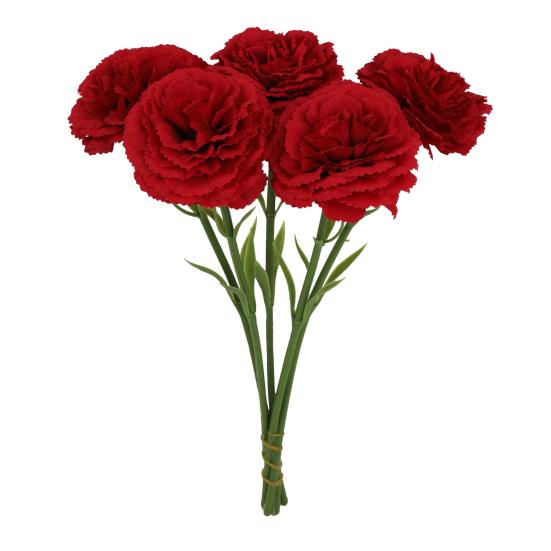 5 Pcs Artificial Faux Silk Carnation Picks 11.4" Fake Carnation Flowers with Stem for Wedding Home Table Centerpieces Floral Arrangement Decor