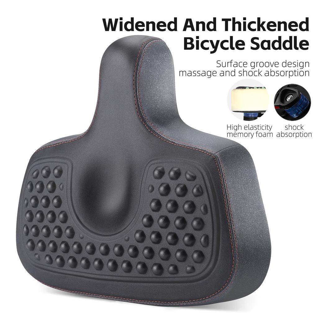 Thickened and Widen High Elasticity Bike Saddle Soft Waterproof PU Pad Road Bicycle Seats Comfort