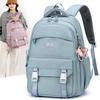 Simple Solid Color Middle School Student Backpack Casual Large Capacity Travel Rucksacks Practical Multi-layer Pockets High School Girls School Bags