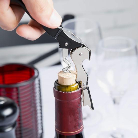 2Pcs Bottle Opener Stainless Corkscrew 3-in-1 Steel Lever Corkscrew
