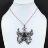 Подвеска Larvikite, медная проволочная обертка, подвеска Larvikite Butterfly, ювелирное изделие ручной работы, элегантный кулон, драгоценный камень, медная подвеска для женщин