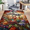 1 шт. Стрекозы Цветы Очень Большой Нескользящий Ковер для Пола, Офис, Семья, Спальня, Ковер Большой Площади, Ковер для Помещений, Яркие Цвета