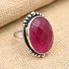 Faceted Ruby Gemstone Handmade 925 Sterling Silver Ring Jewelry Foe Women