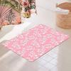 Rani Pink Flower Pattern Floor Mat Rectangle Anti-slip Home Soft Badmat Front Door Indoor Outdoor Mat Hotel Decor Mat