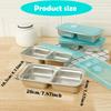 Mini Double Compartment Lunch Box Snack Container Portable Leak Proof Picnic Fresh Box Stainless Steel Food Storage Container