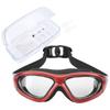 Adult Swimming Goggles AntiFog Lens UV Protection No Leaking Electroplating Swim Glasses(Red )