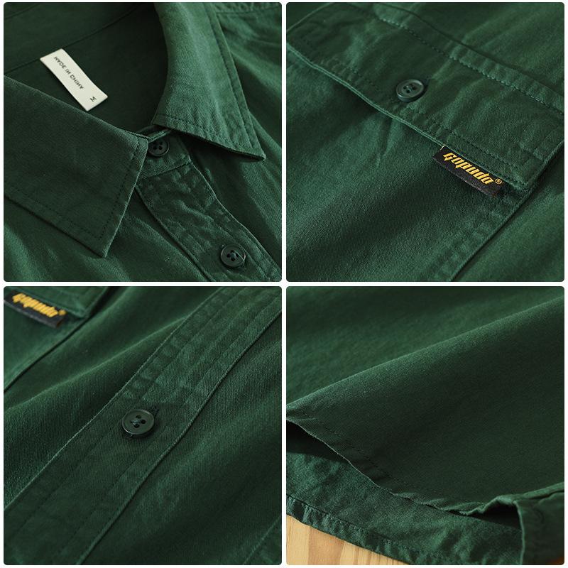 Рубашки-карго в японском стиле для мужчин, летняя рубашка с коротким рукавом, 100% чистый хлопок, повседневные свободные мужские топы, новая модная рубашка с двумя карманами для молодежи