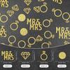 220 Pieces Gold Wedding Table Confetti, Paper Mr and Mrs Gold Diamond Ring Circle Dots Diamond Glitter Confetti for Marriage Ceremony Anniversary