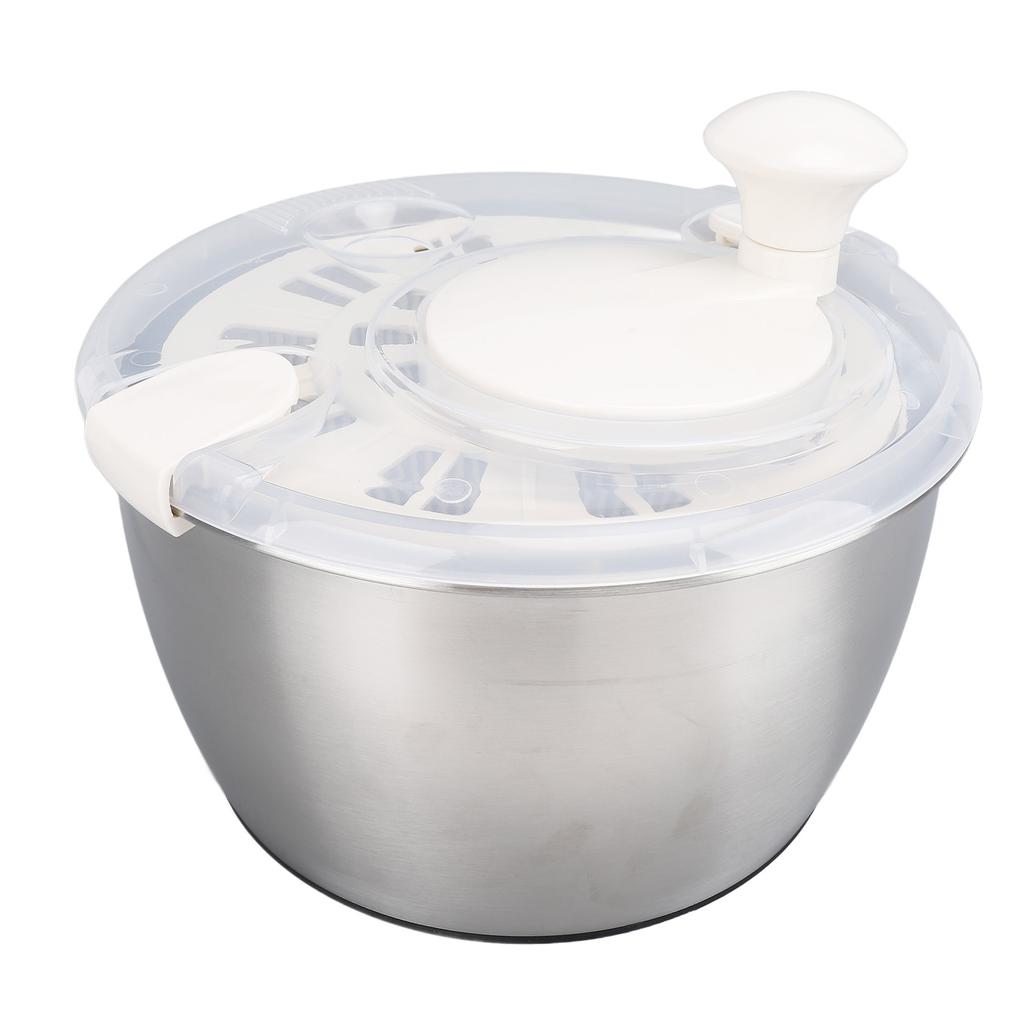Stainless Steel Salad Spinner 5L Multifunctional Lettuce Spinner Vegetable Dryer with Lid Drain