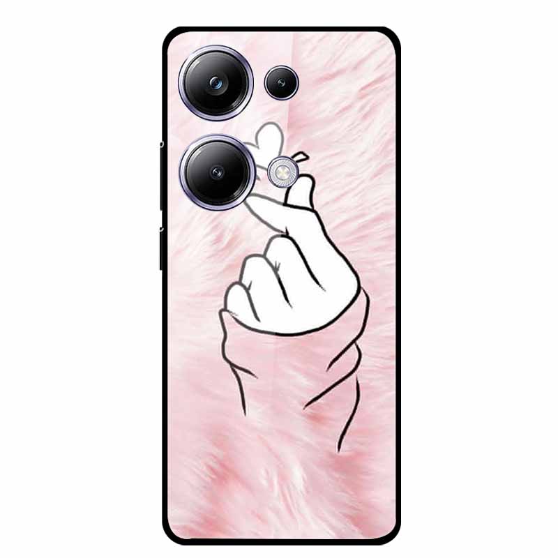 Glass Back Cover For Xiaomi Redmi Note 13 Note13 Pro Case Soft Bumper Hard Tempered Glass Case For Redmi Note 13 Pro Phone Case