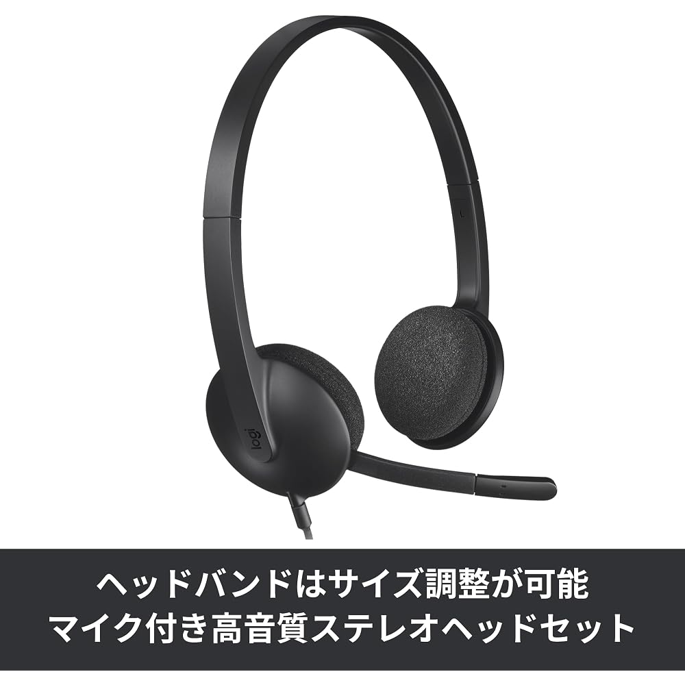 Гарнитура Logitech H340r с шумоподавлением и микрофоном, черная