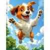 5d DIY Алмазная картина вышивка крестом Счастливая маленькая собака животное Алмазная вышивка мозаика полный круглый дрель Домашний декор