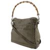 GUCCI Bamboo One Belt Shoulder Bag 000.2404.0509 2WAY khaki Nylon canvas Women Used