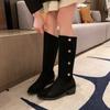 Middle Heel Half High Boots for Women Spring Autumn Pointed Toe Mid Calf Shoes Woman Fashion 2025 Y2k New In Trend Goth Footwear
