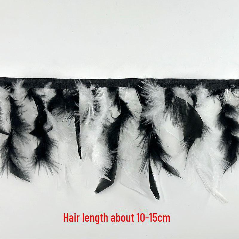 Red Lace Net Turkey Feather Strips for DIY Handmade Wedding Dance Costumes and Decorations