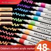 48-Color Non-Bleed Waterproof Acrylic Marker Set for DIY, Sneakers, Graffiti, & Art - Non-Toxic Paint Pens