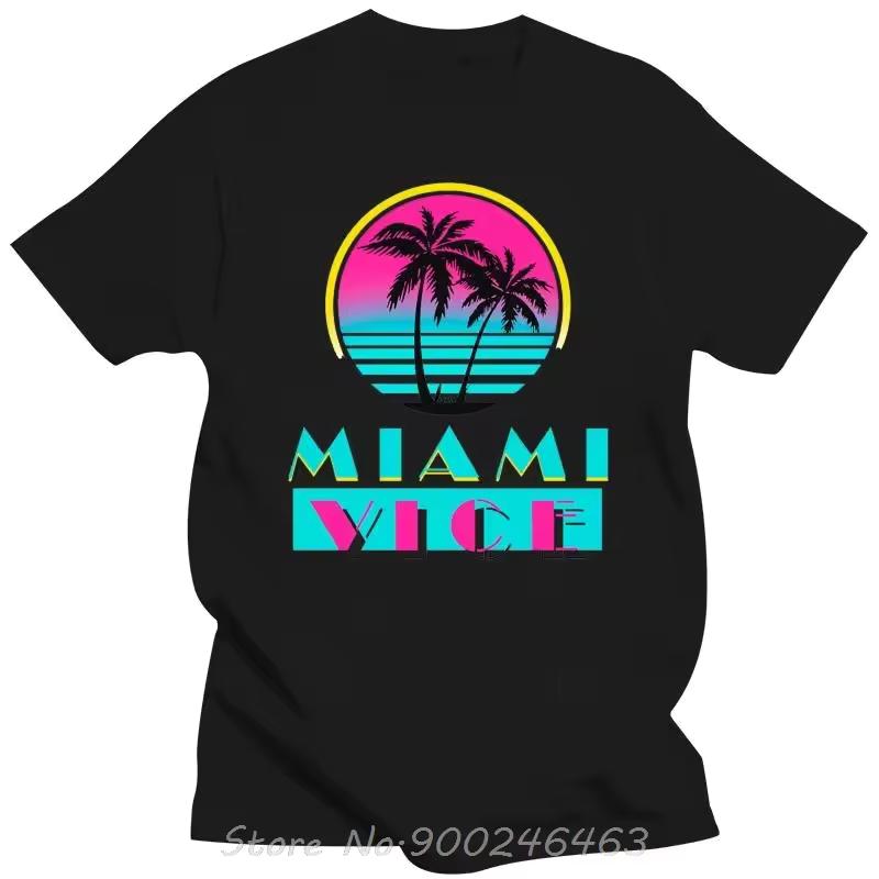 Miami Vice Tv Series Tv Show Beach Logo Printed Women's T-shirt Fashion Classic Style Tee Unisex O-Neck Men T shirt