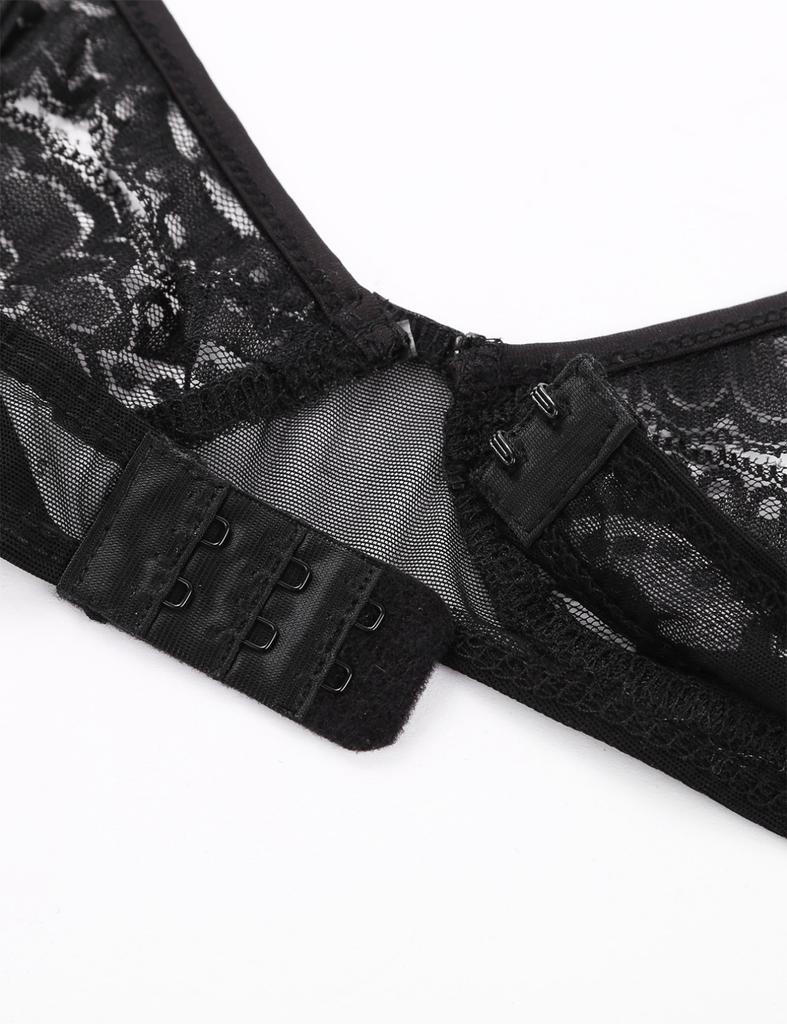 Women's Floral Lace Bra Push Up Underwired Bralette Underwear