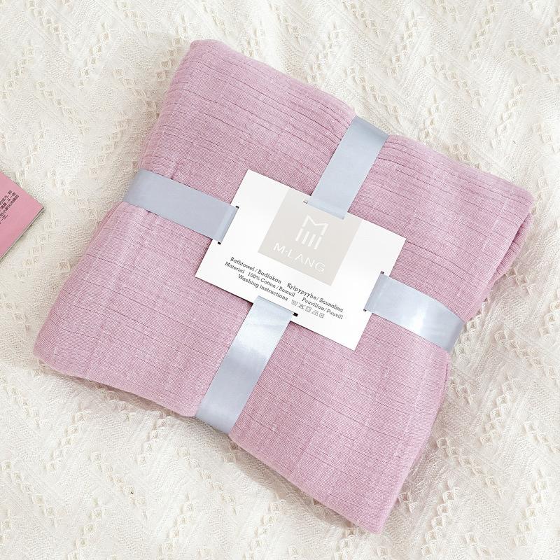 Colorful Muslin Gauze Blanket Solid Washing Cotton Wrinkle Summer Double Bed Cover Quilts Decorate Bedspread On The Beds 200*230