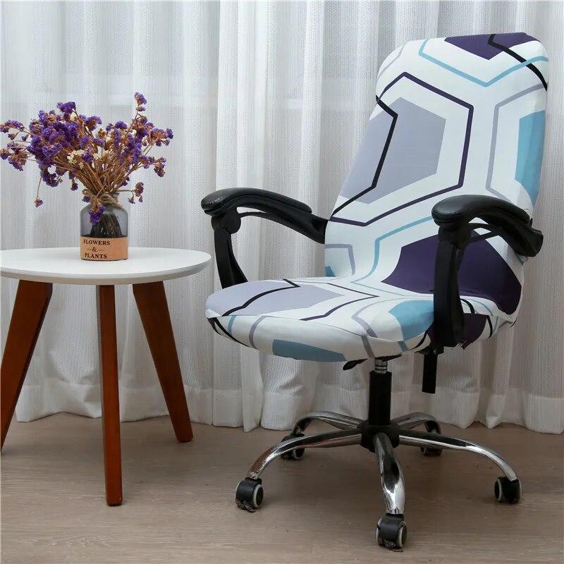 Office Rotating Computer Chair Cover Elastic Printed Chair Covers Anti-dirty Washable Lift Seat Protector Case for Meeting Room
