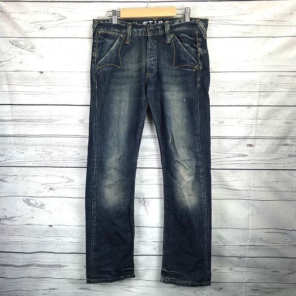 G-Star Raw Denim Pants Jeans Men S Blue Button Front(USED)