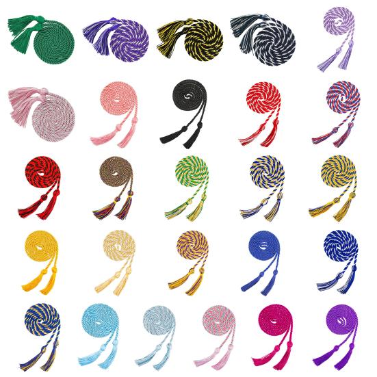 Почетные шнуры для выпускников 67 дюймов, выпускные кисточки, плетеные шнуры Национального почета для выпускников колледжа, бакалавров, магистров, докторов, выпускная церемония