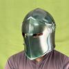 Green Barbuta Visor Helmet   Steel Medieval Knight Armor LARP, Cosplay  Collector’s Edition