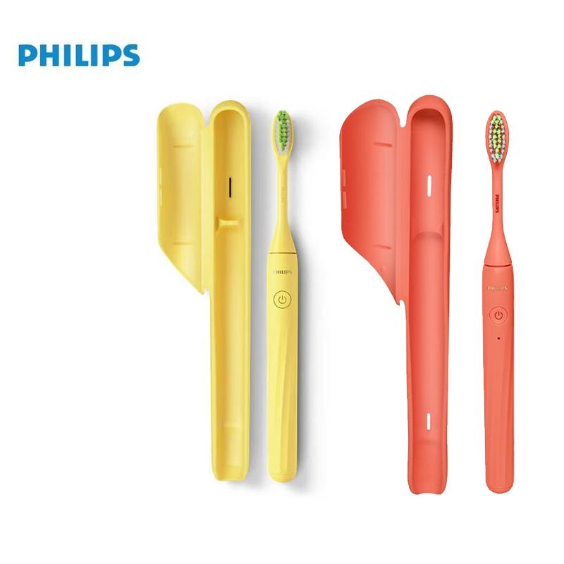 Philips Электрическая зубная щетка серии ONE, версия с батареей 1 AAA, HY1100, электрическая зубная щетка с звуковой вибрацией для взрослых, дорожная модель с коробкой для хранения