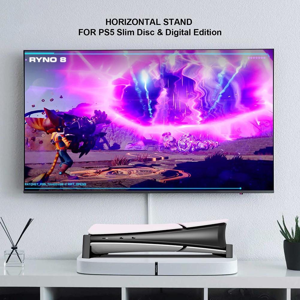 Горизонтальная подставка для хранения игровой консоли PS5 Slim, крепление-держатель для версии PS5 Digital / с оптическим приводом, Аксессуары для игр