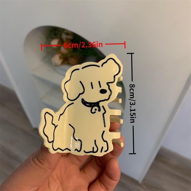 1 шт. Милый кремовый зажим для волос с уксусной кислотой в виде собаки, Изысканный, милый, мультяшный зажим-краб для волос, Новый зажим для волос