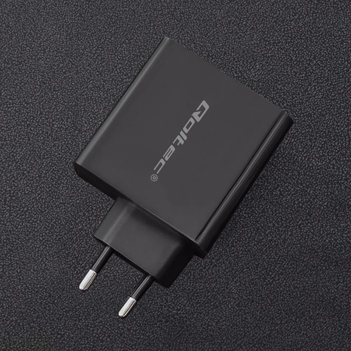Ładowarka sieciowa Qoltec 63W | 5-20V | 1.5-3A | USB typ C PD | USB QC 3.0 | Czarna