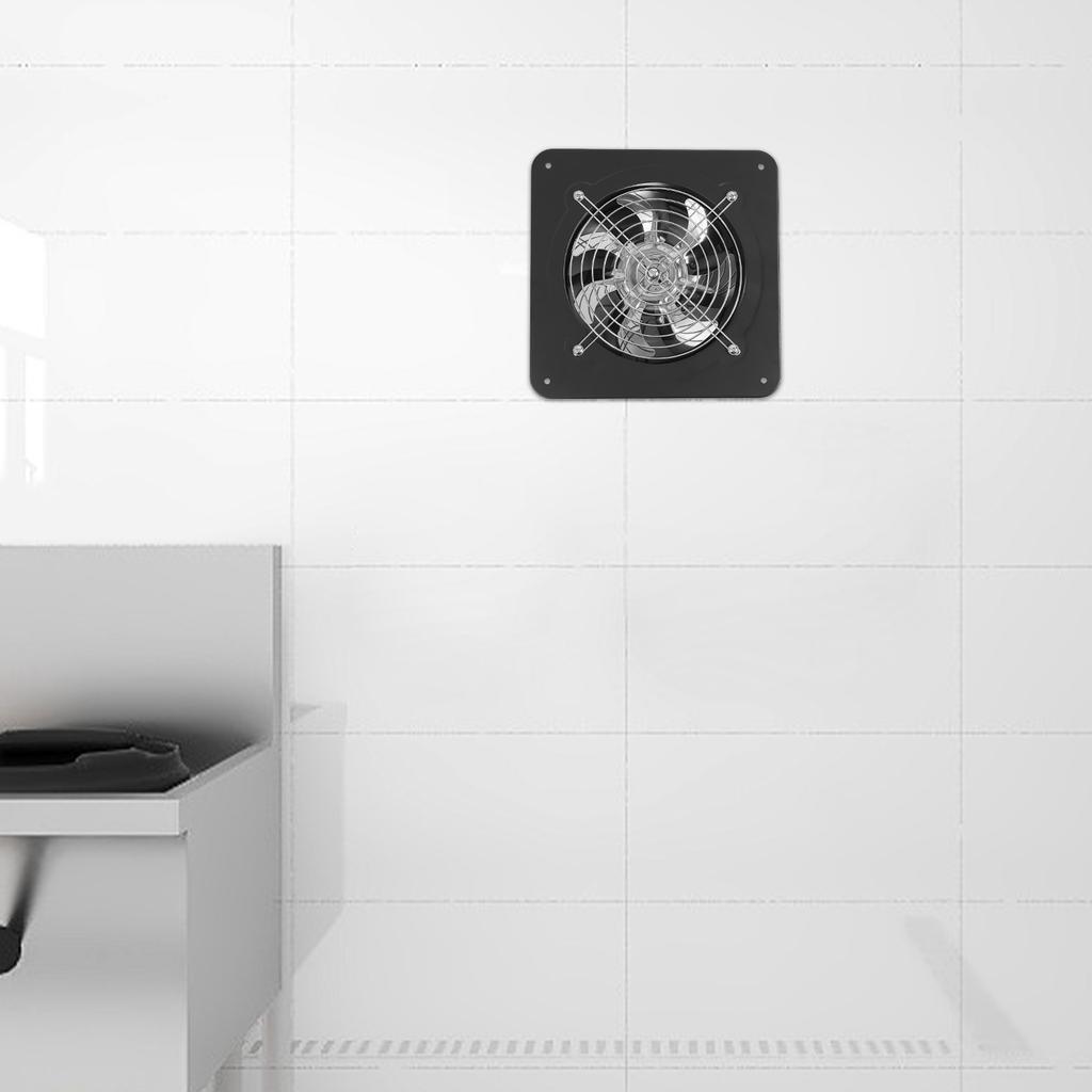 7 Inch Exhaust Fan, High Speed 2600RPM Ventilation Fan, Black Wall Mounted Extractor Fan for Kitchen, Bathroom - 110V Low Noise