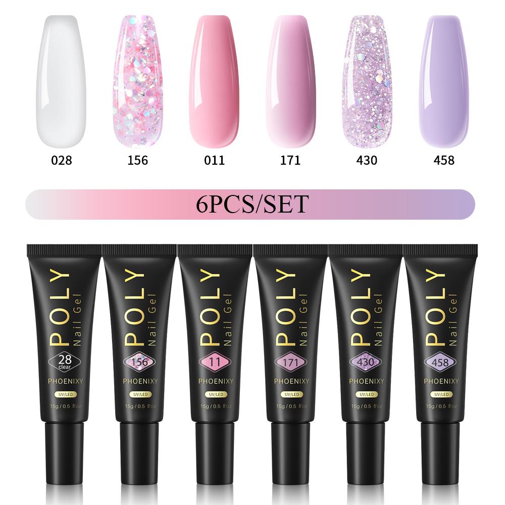 PHOENIXY 15 мл поли гель для ногтей маникюрный набор для наращивания пальцев акриловый гель нужна УФ светодиодная лампа для ногтей DIY салон нейл-арта для дома